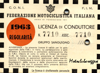 Licenza di Conduttore del 1963